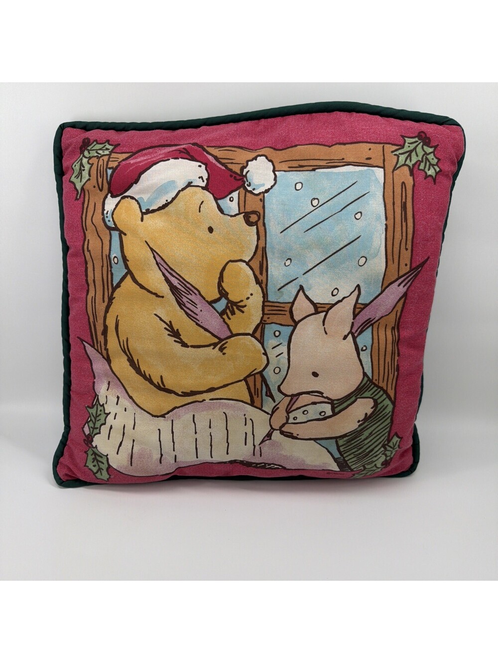 Vintage 1990s Disney "Classic Pooh" Holiday throw Pillow